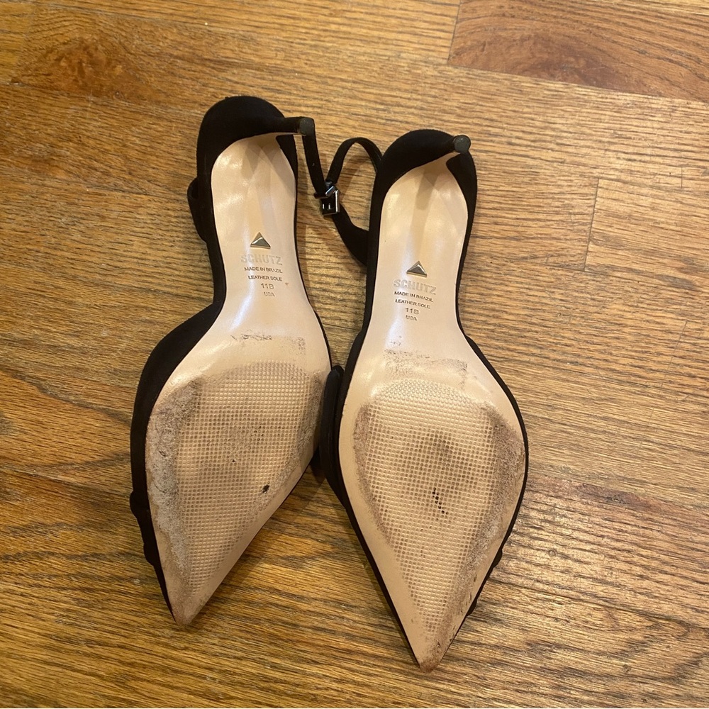 Schutz black suede pointy heel - Picture 5 of 6